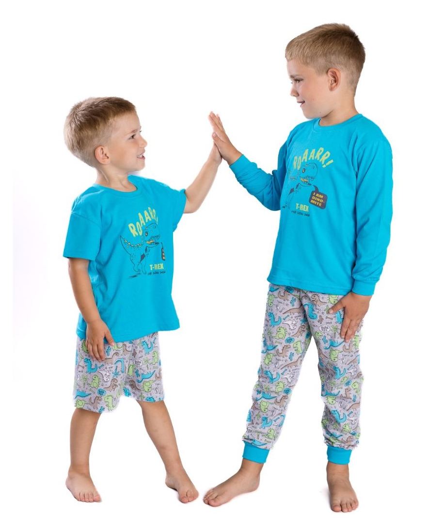 Chlapecké letní pyžamo Betty Mode T-Rex modré