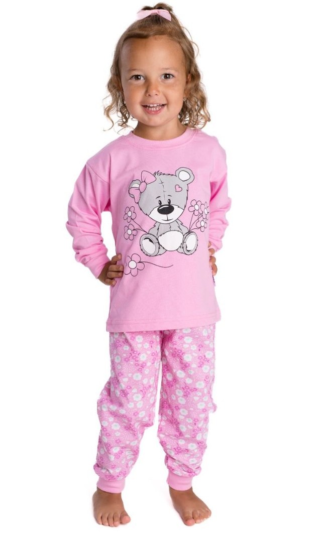 Dívčí pyžamo Betty Mode růžové s medvídkem