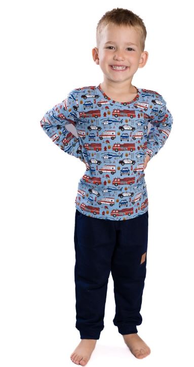 Chlapecké triko Betty mode ZÁCHRANÁŘSKÁ VOZIDLA vel. 92,98,104,128 světle modré