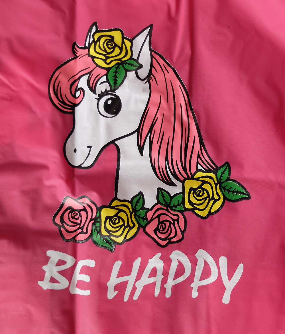 Dívčí pláštěnka Viola 5907 růžová s koníkem 130