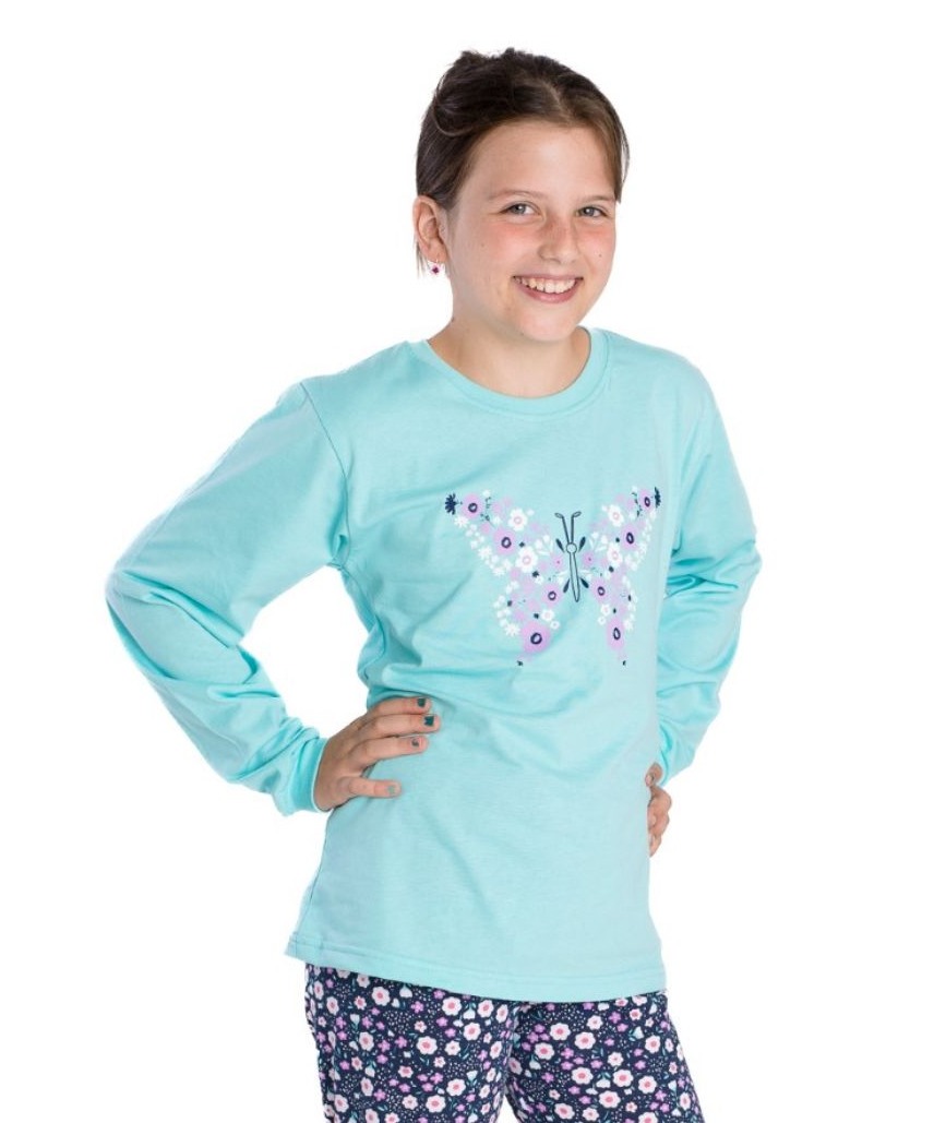 Dívčí pyžamo Betty Mode vel. 134 modré motýl