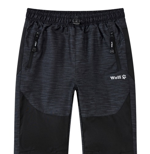 Dětské zimní kalhoty Wolf s fleecem B2470 šedý melír žíhaný PRO HUBEŇOURY