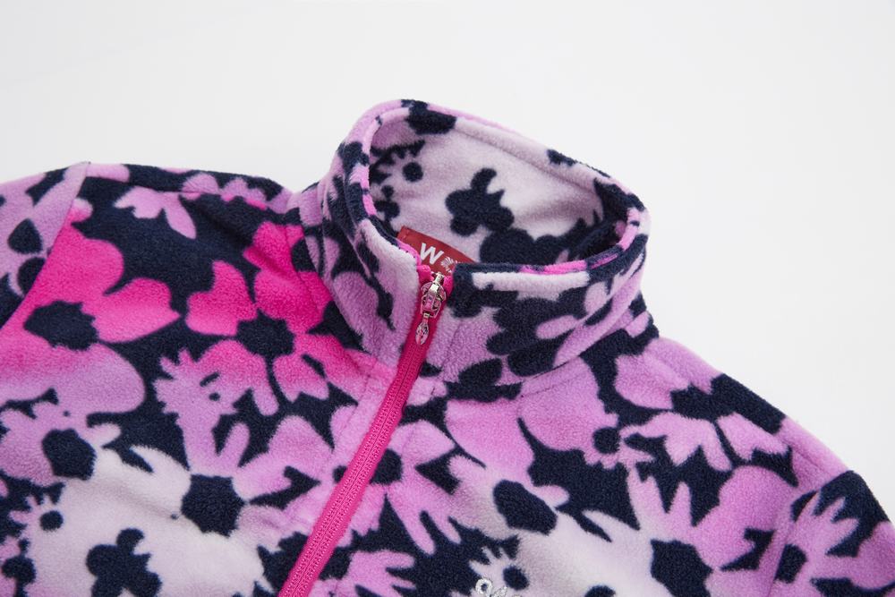 Dívčí fleecová mikina Wolf B2441 růžová květy