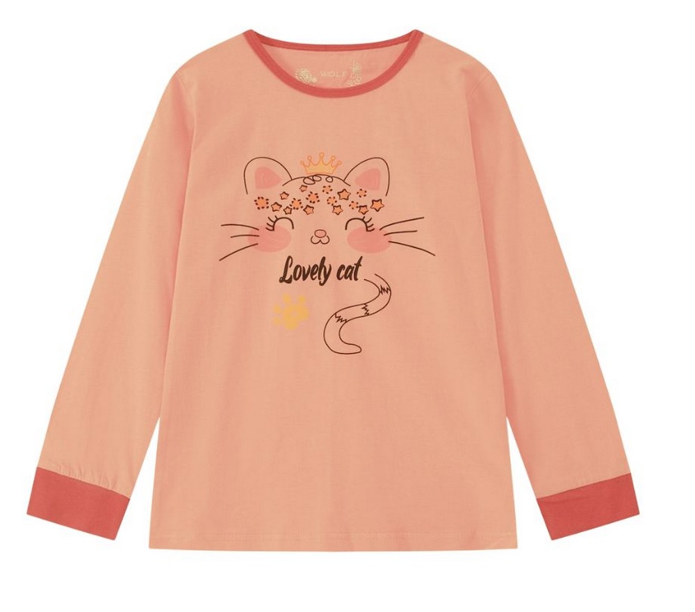 Dívčí pyžamo Wolf S2452 pastelově oranžové