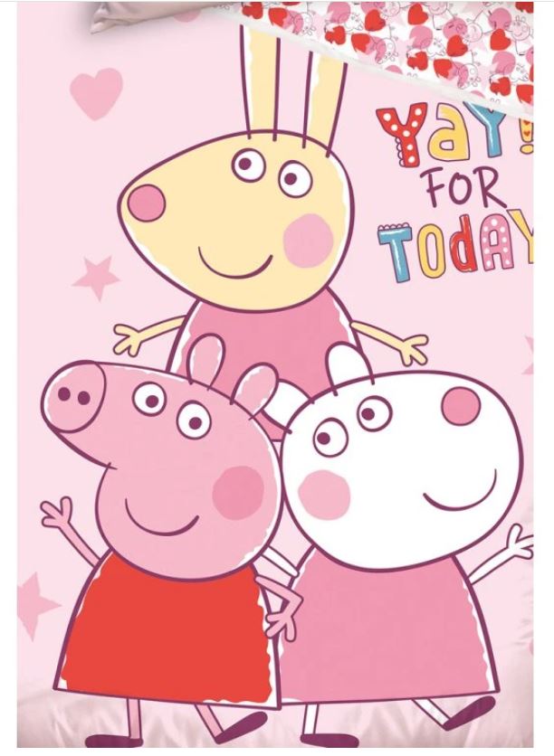 Povlečení do postýlky Peppa Pig Kamarádky Zuzka a Rebeka 100x135cm, 40x60 cm