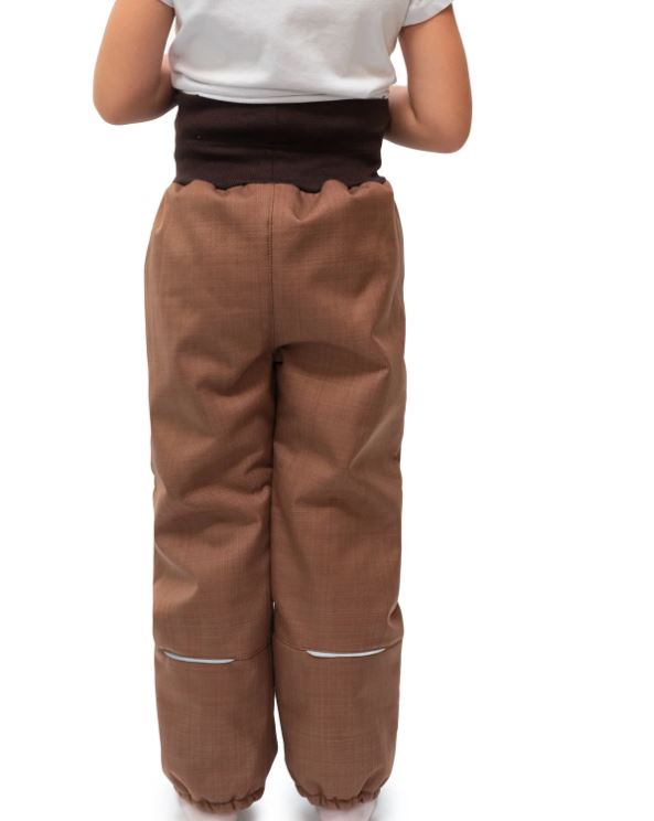 Dívčí zimní softshellové oteplovačky Esito s umělým kožíškem vínové