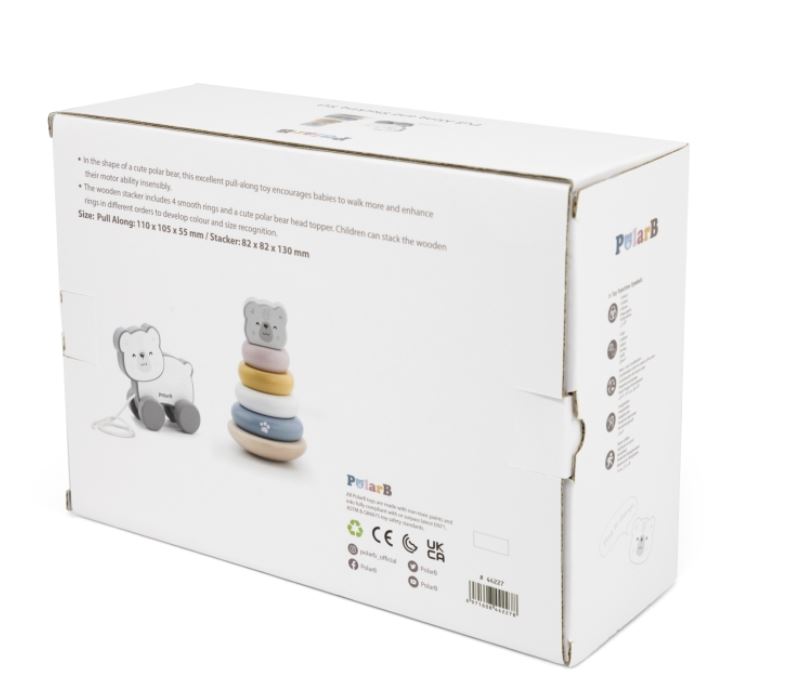 Dřevěná tahačka a pyramida lední medvěd