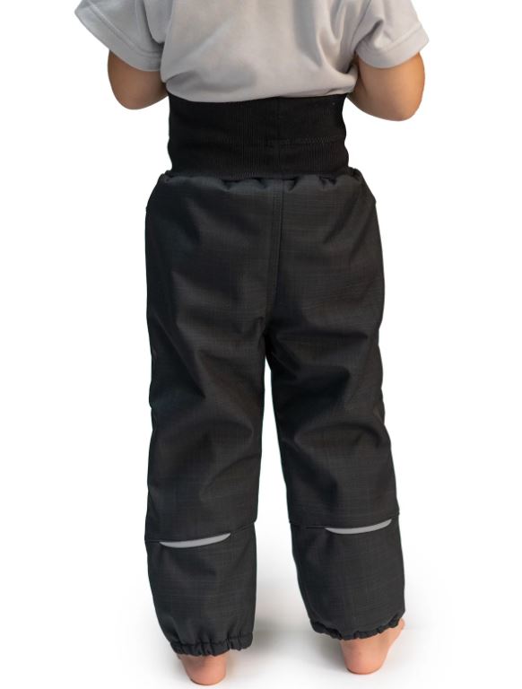 Dětské zimní softshellové oteplovačky Esito s umělým kožíškem černé