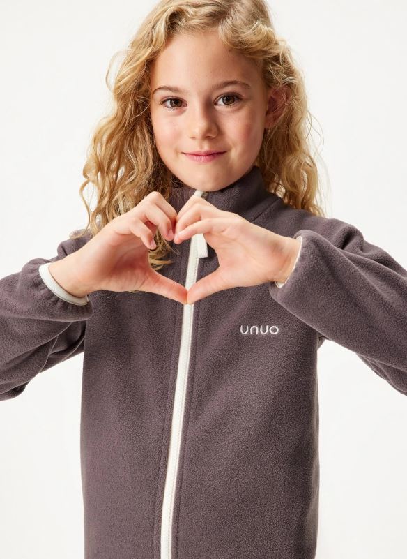 Dívčí fleecová mikina Unuo hnědá