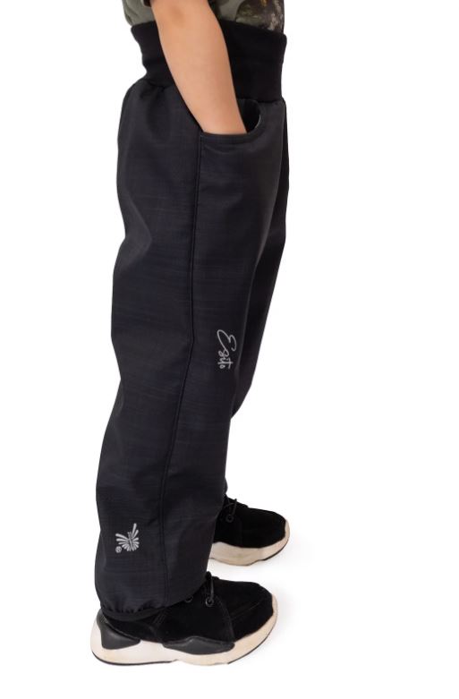 Dětské zimní softshellové kalhoty Esito s umělým kožíškem černé