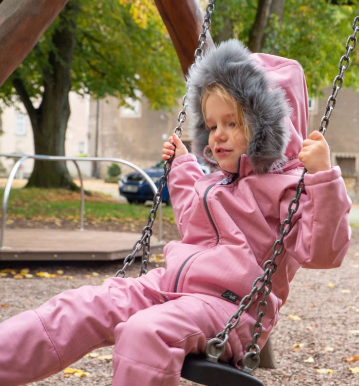 Dívčí zimní kabát Esito s umělým kožíškem růžový