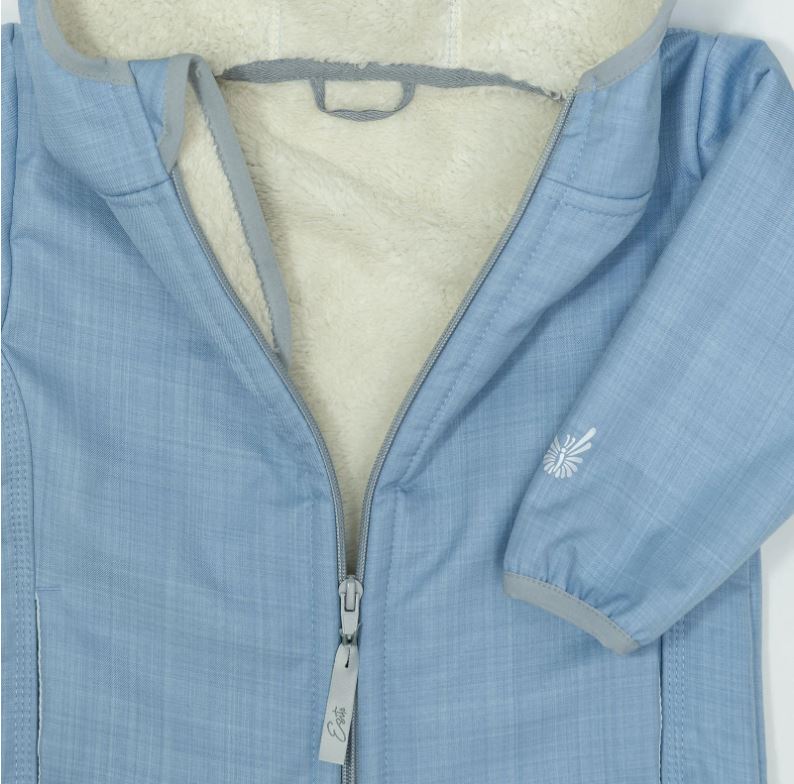 Dětská zimní softshellová bunda Esito s kožíškem světle modrá