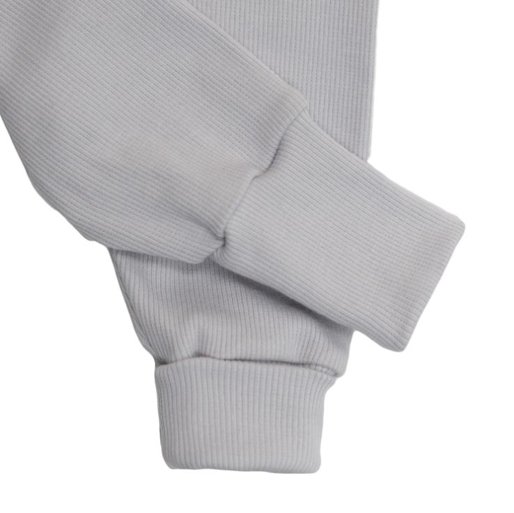 Rostoucí žebrované tepláčky Esito s kšandami - šedé