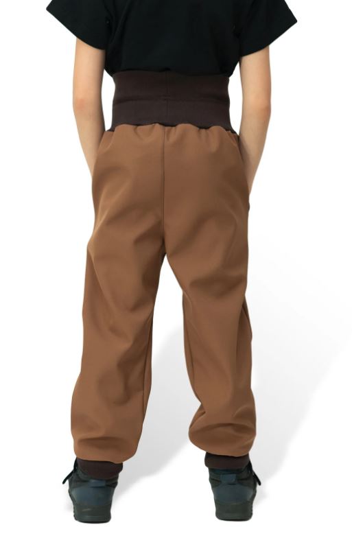 Dětské rostoucí softshellové kalhoty Sport Esito s fleecem hnědé