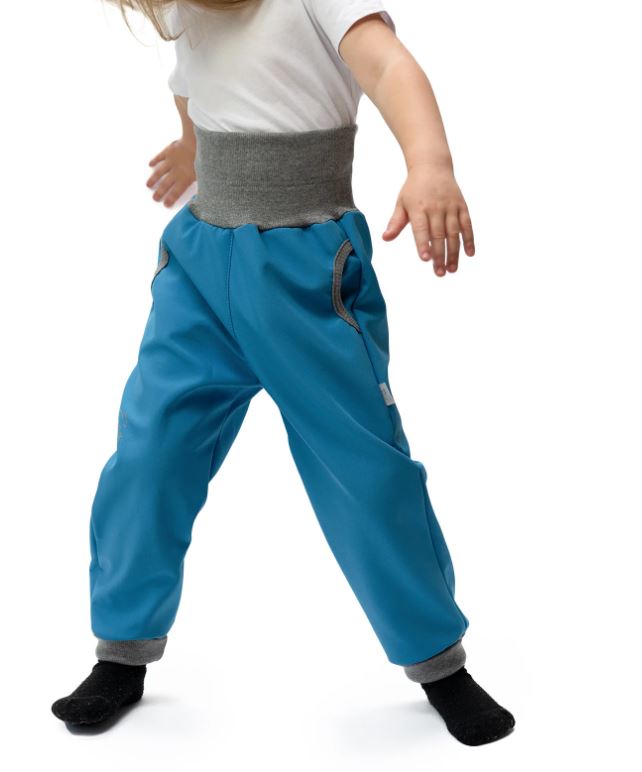 Chlapecké rostoucí softshellové kalhoty Sport Esito s fleecem tyrkysové
