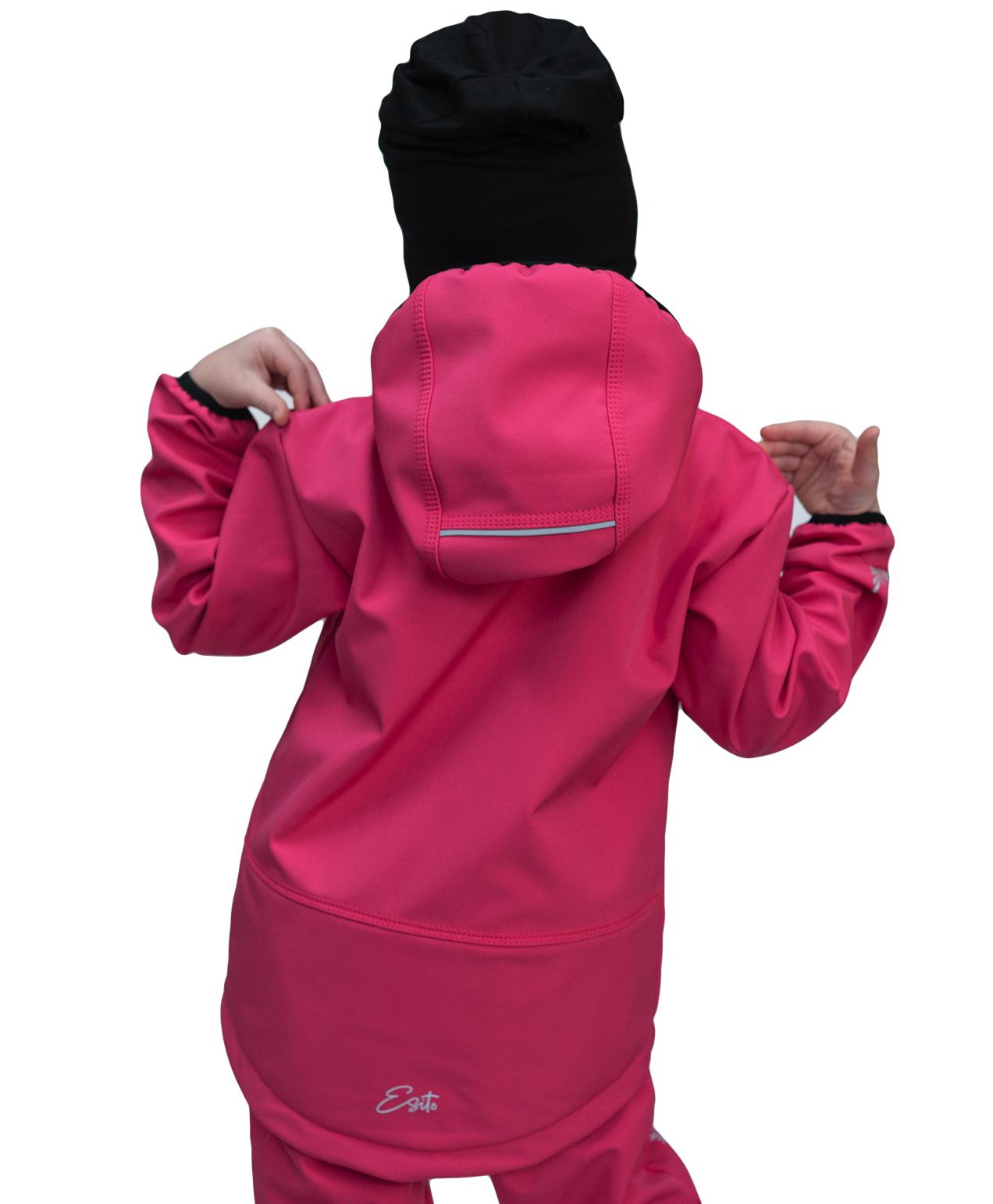 Dívčí jarní/podzimní softshellová bunda Esito s fleecem duo tmavě růžová