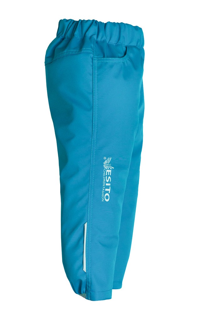 Dětské softshellové kalhoty Esito Mono BEZ VYTEPLENÍ tyrkysové