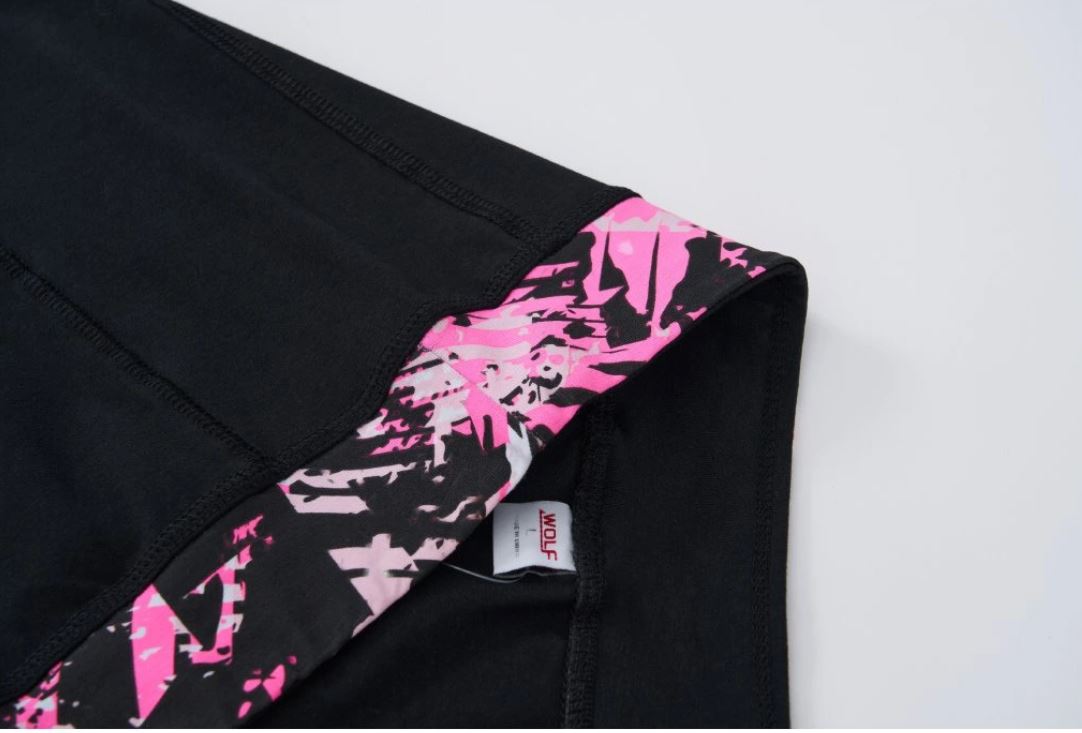 Dámské 3/4 legíny Wolf H2541 černé / růžový pas