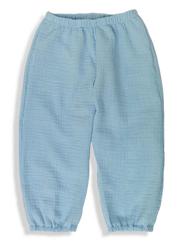 Dětské mušelínové kalhoty Esito Luca modré