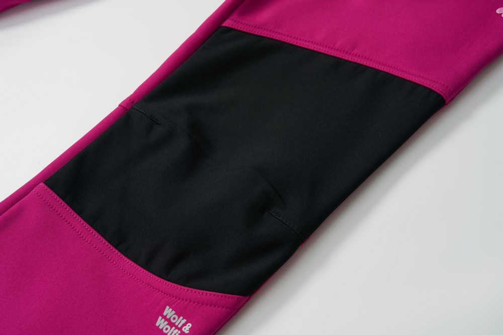 Dívčí softshellové kalhoty Wolf & Wolfie s fleecem B2592 tmavě růžové