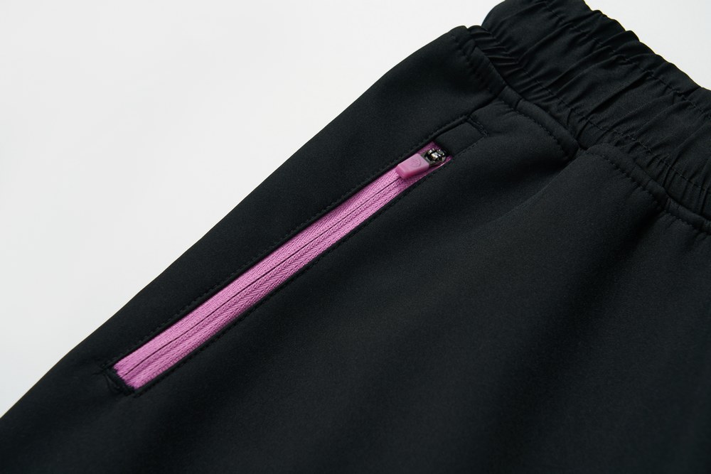 Dívčí softshellové kalhoty Wolf & Wolfie s fleecem B2593 - černé s růžovými zipy