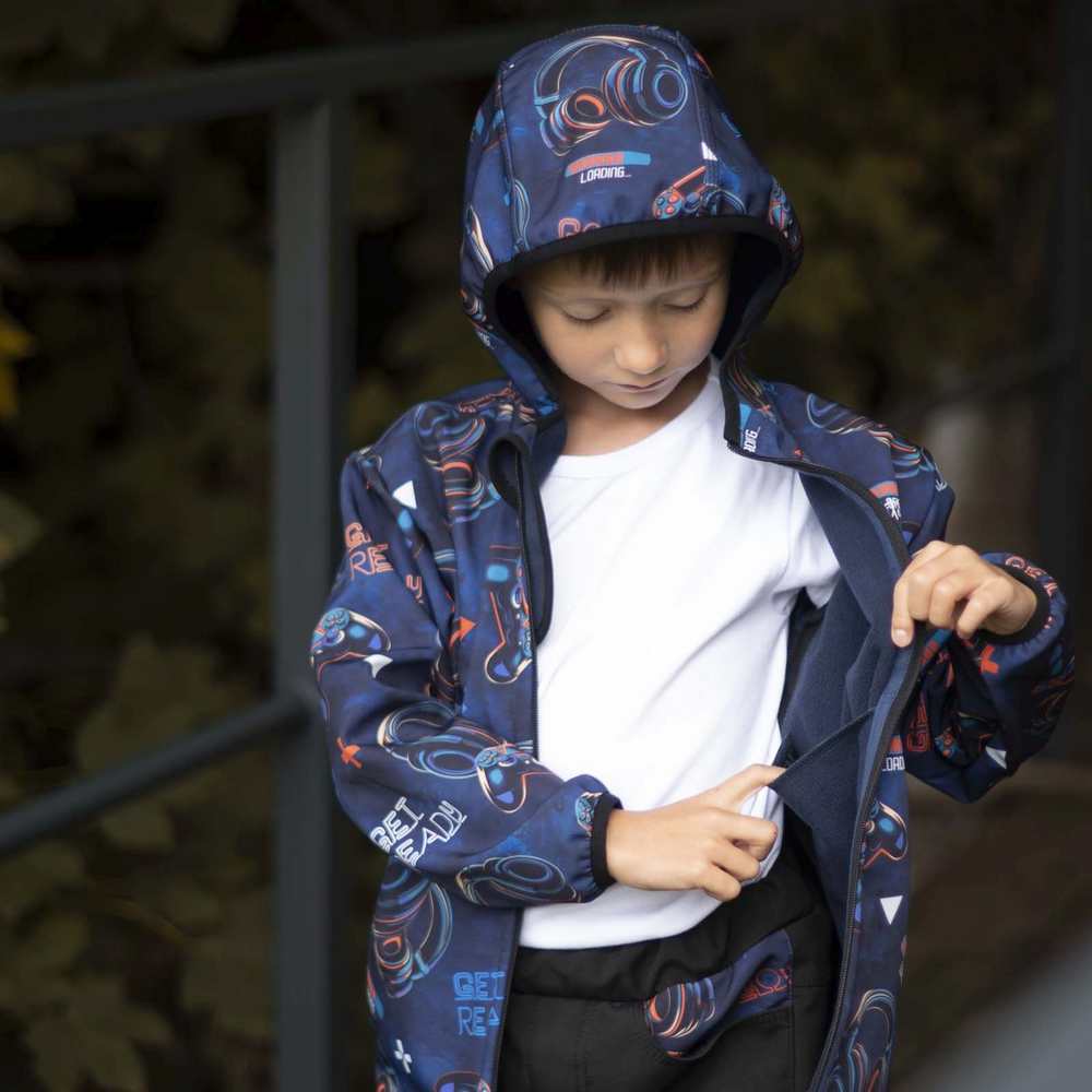 Dětská jarní/podzimní softshellová bunda Esito s fleecem duo Play and go