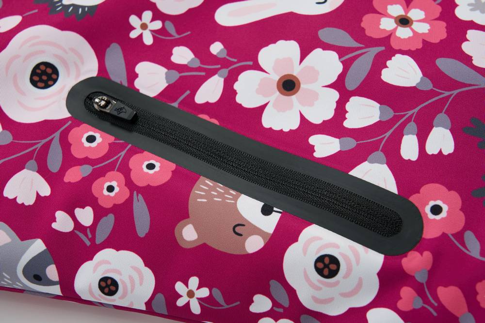 Dívčí zimní bunda Wolf & Wolfie B2567 tmavě růžová - lesní zvířatka