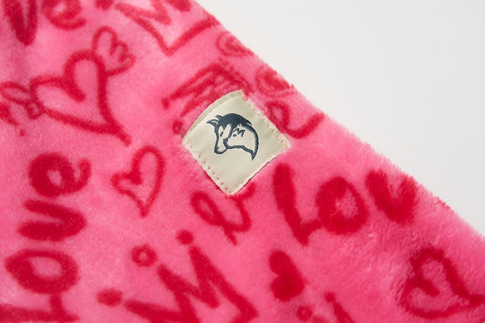 Dívčí mikina Wolf & Wolfie B2549 tmavě růžová nápisy LOVE