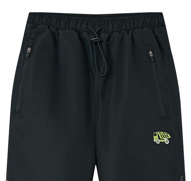 Chlapecké zimní kalhoty Wolf & Wolfie s fleecem  B2572 černé stavební stroje