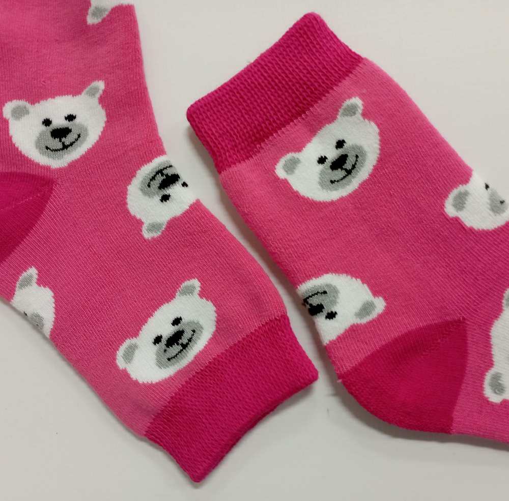 České dívčí zimní termo ponožky medvídek POLAR růžové