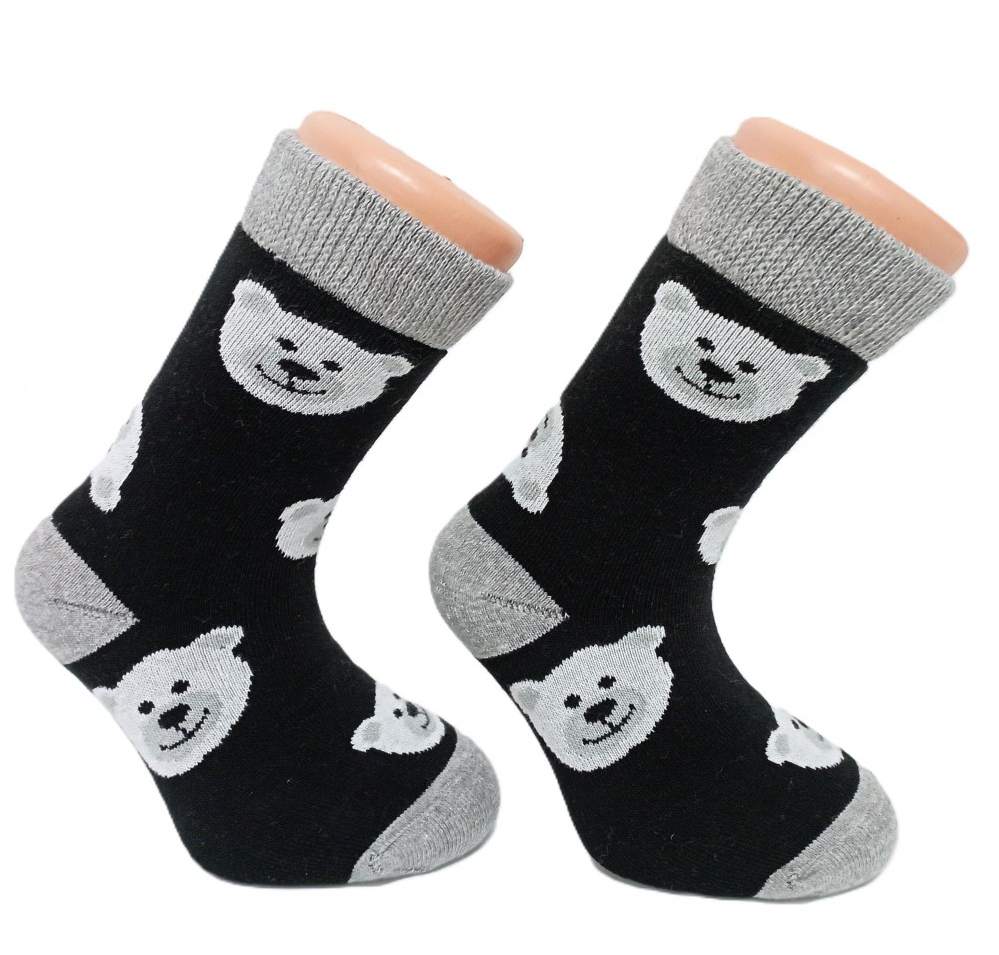 České dětské zimní termo ponožky medvídek POLAR černé