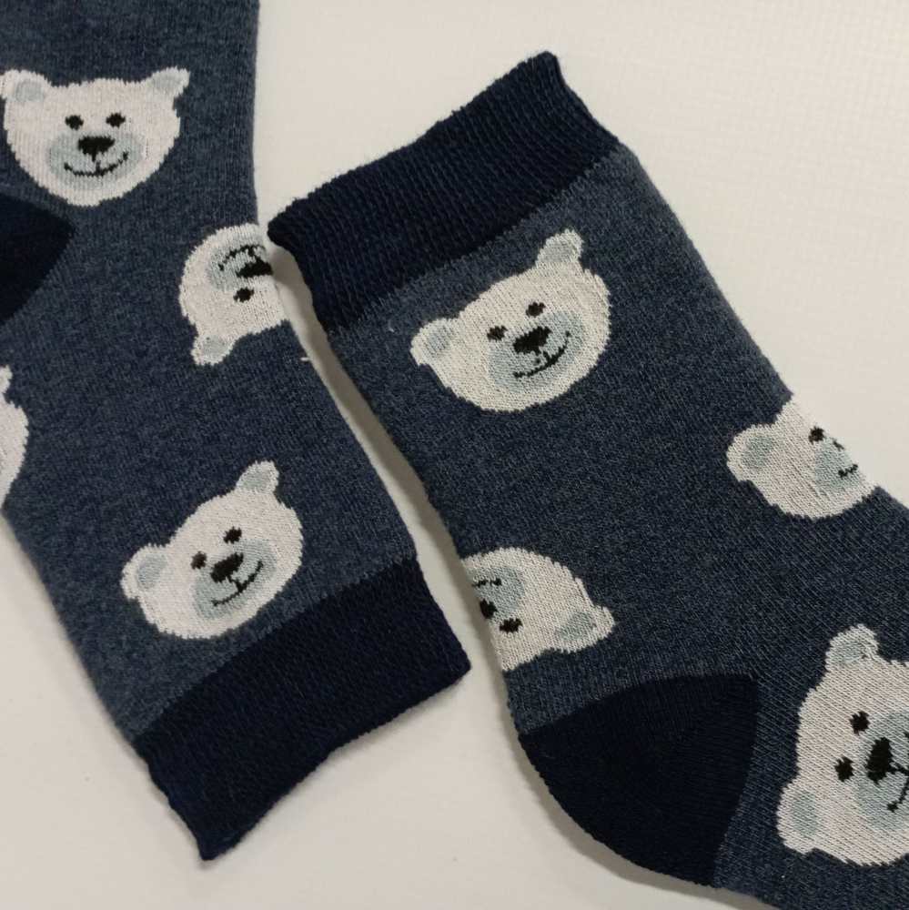 České dětské zimní termo ponožky medvídek POLAR tmavě modré