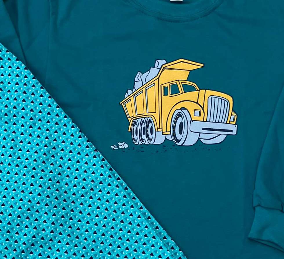 Chlapecké pyžamo Betty Mode petrolejové s nákladním autem