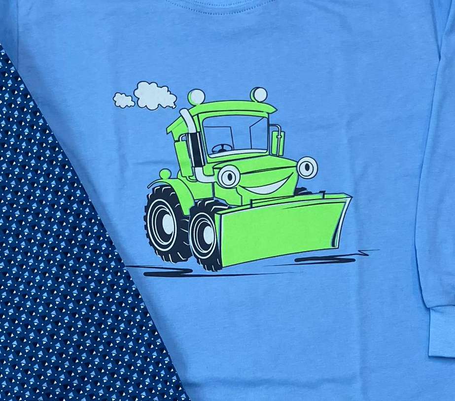 Chlapecké pyžamo Betty Mode sv.modré - traktor s radlicí