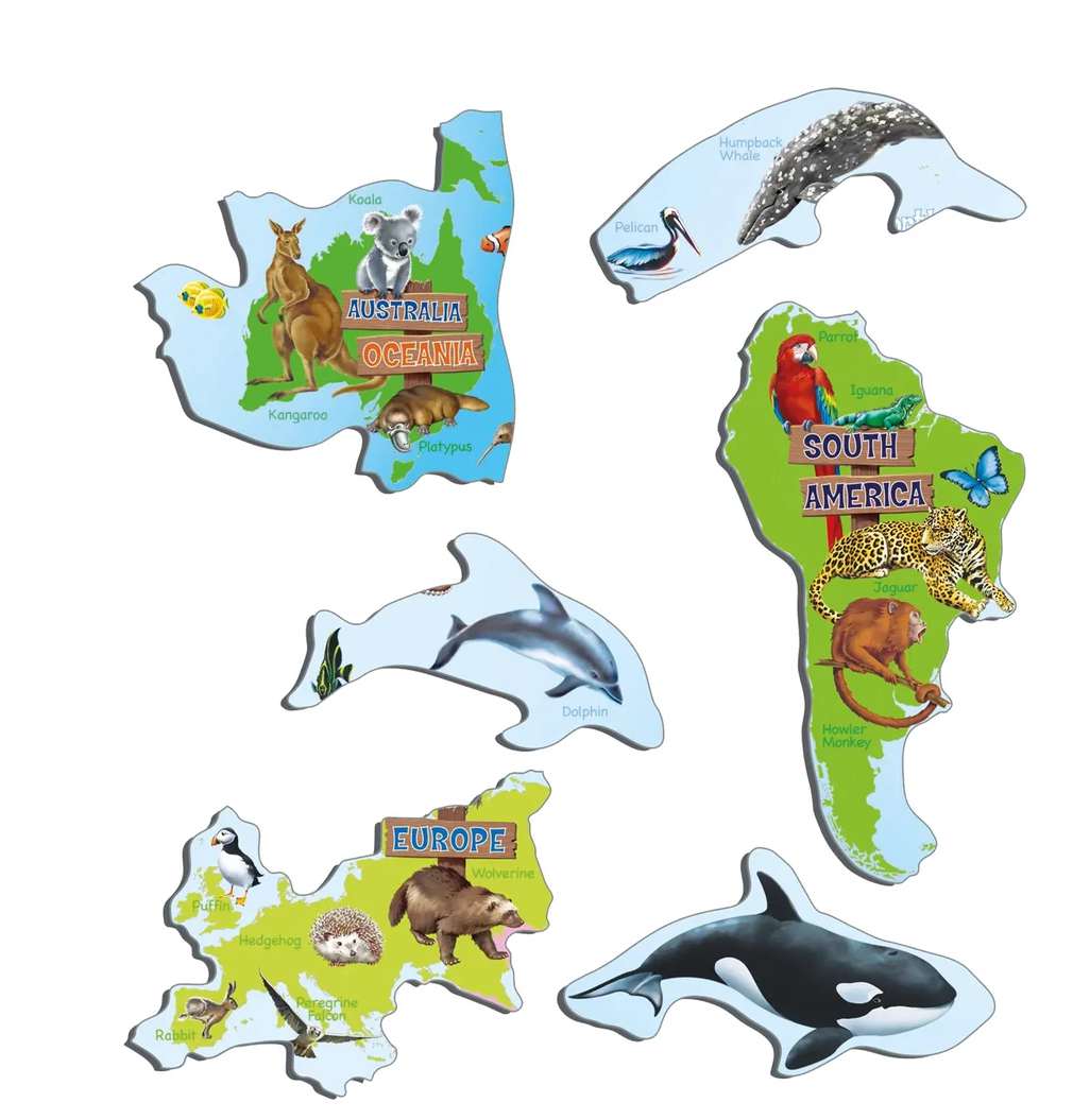 Zvířata ve světě - Vzdělávací puzzle