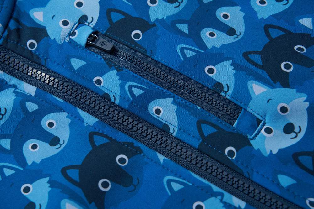 Chlapecká softshellová bunda Wolf & Wolfie s fleecem B2664 modrá