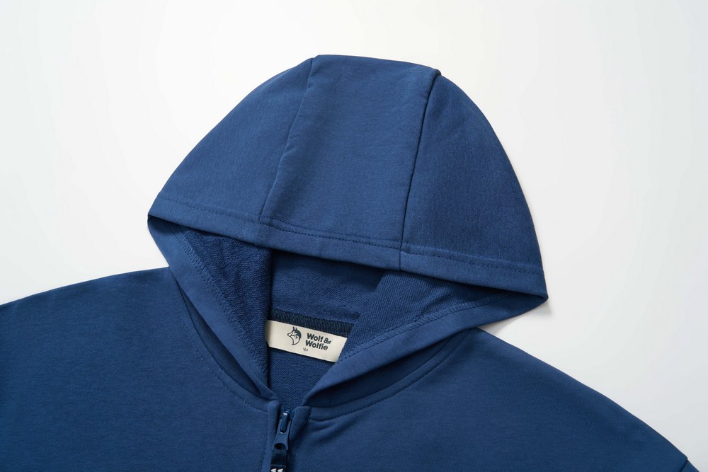 Chlapecká mikina Wolf & Wolfie M2652 s kapucí tmavě modrá