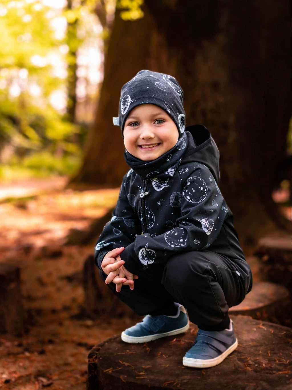 Chlapecká softshellová kombinéza Unuo černá planety