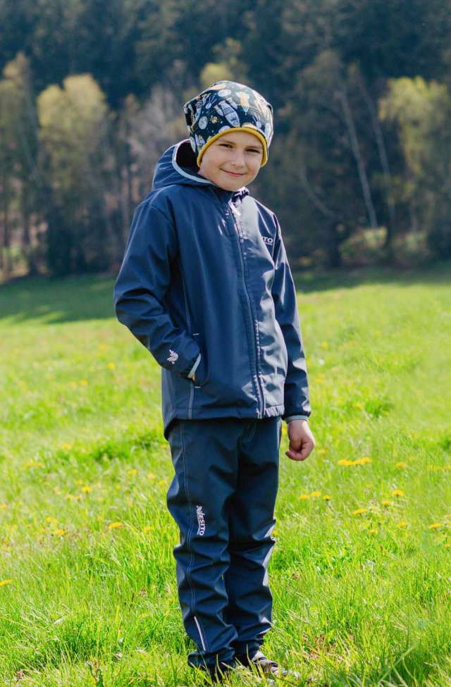Dětská jarní/letní softshellová bunda Esito Mono bez fleecu šedá