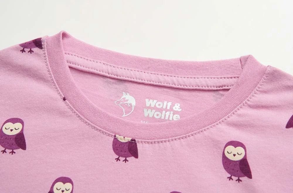 Dívčí pyžamo Wolf & Wolfie S2652 lila sovičky