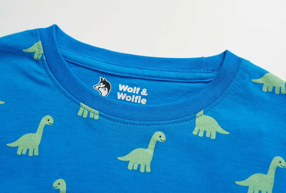 Chlapecké pyžamo Wolf & Wolfie S2655 vel. 98-128 modré dino