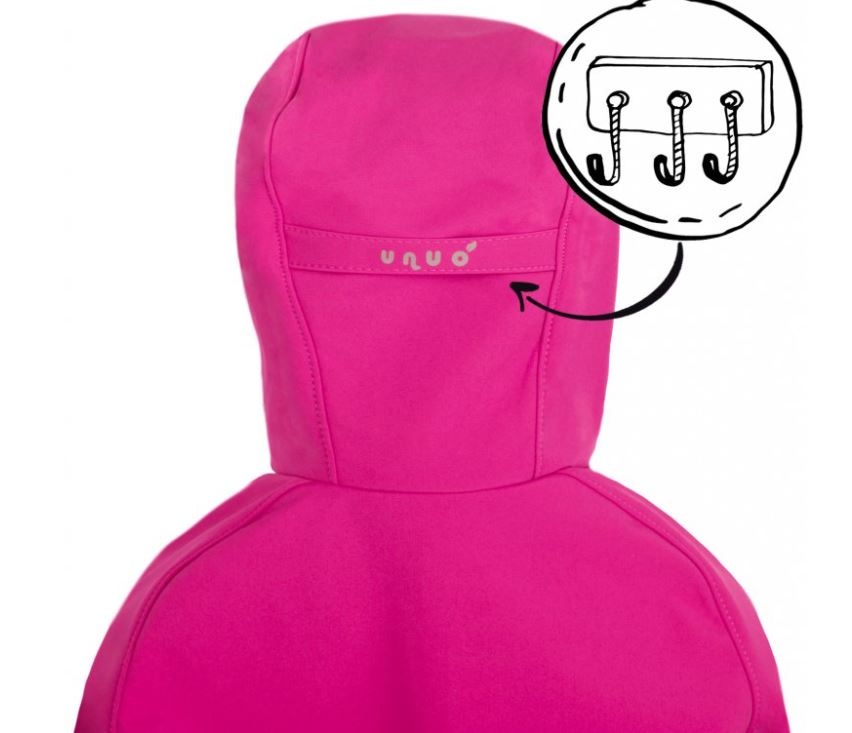 Dívčí softshellová bunda s fleecem Unuo Evžen tmavě růžová