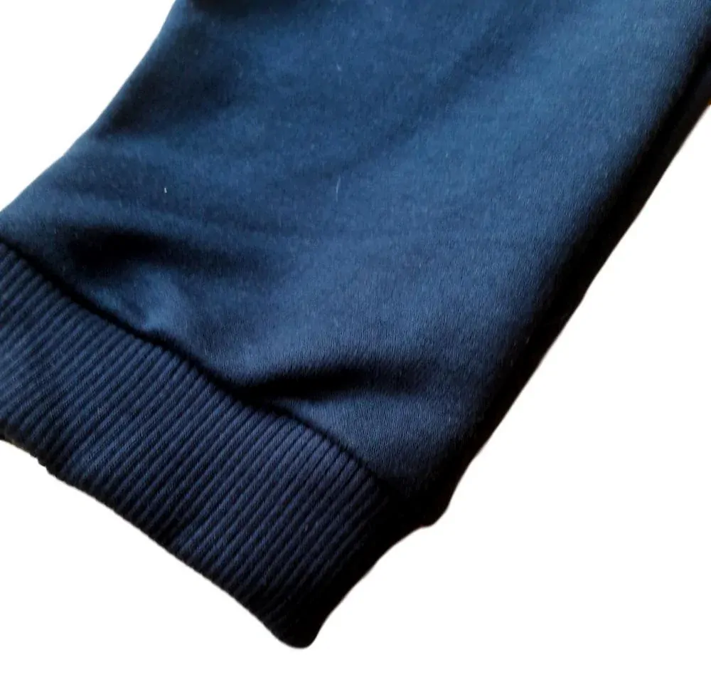 Chlapecké tepláky bavlněné bez výšivky tmavě modré