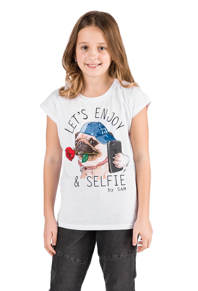 Dívčí tričko SAM73 (GT538) bílé