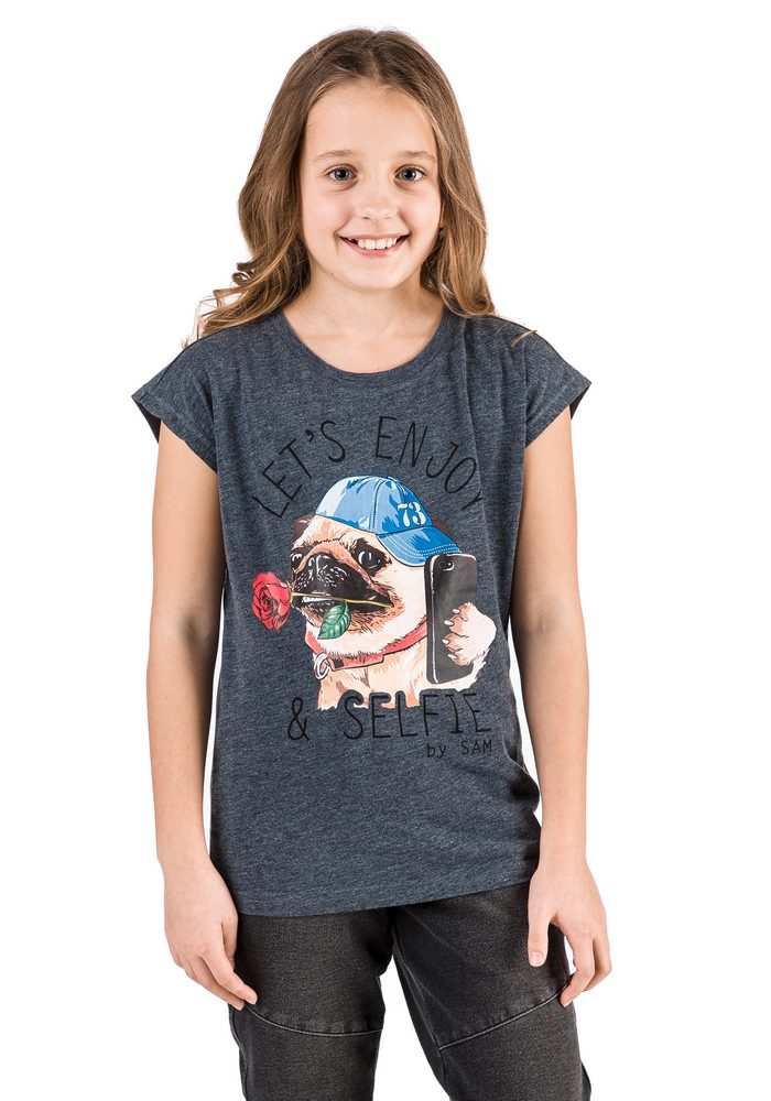 Dívčí tričko SAM73 (GT538) vel. 116 tmavě šedé