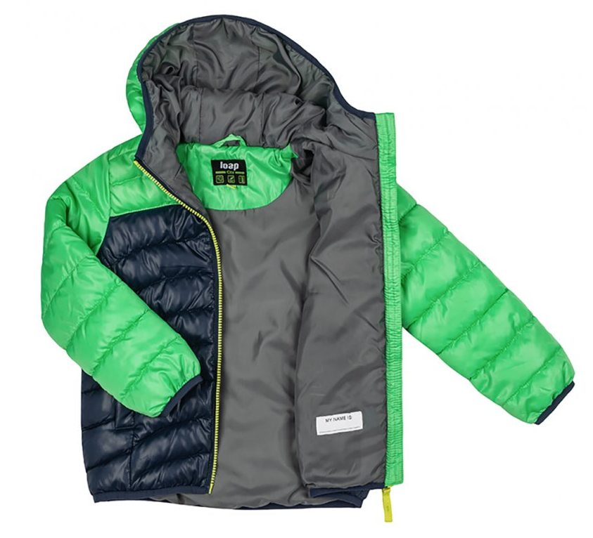 Chlapecká zimní bunda Loap Inbelo vel. 110/116 tmavě modrá se zelenou