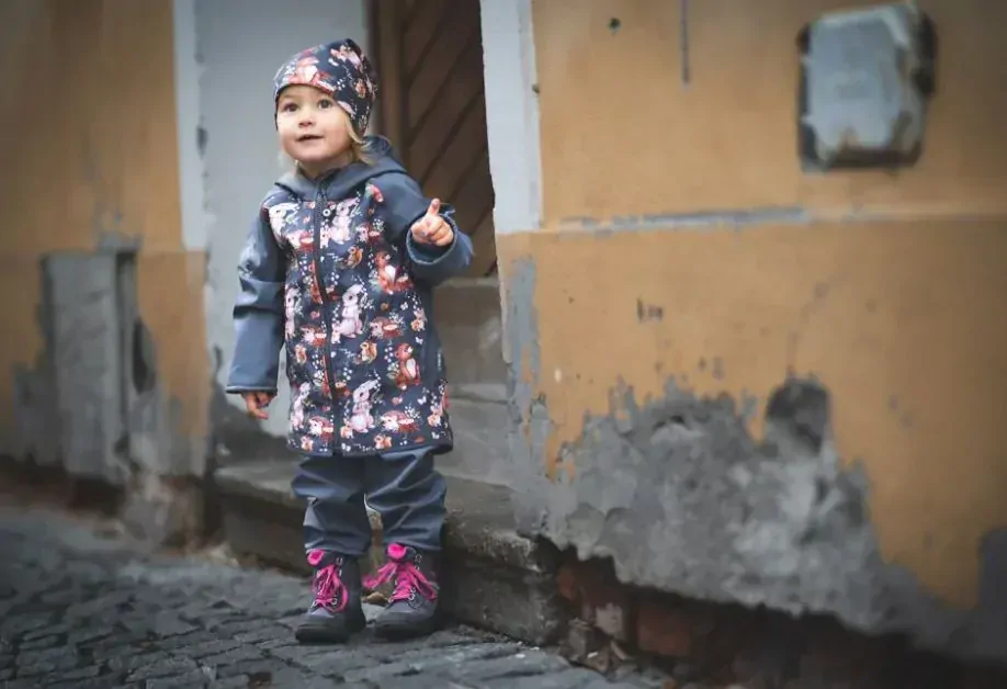 Dětská softshellová bunda s fleecem Unuo lesní zvířátka šedá