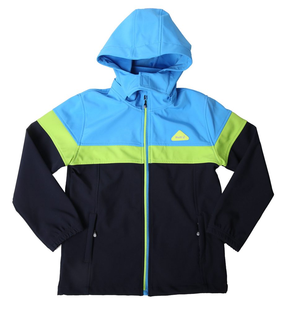 Chlapecká softshellová bunda Wolf B2265 tmavá s modrou