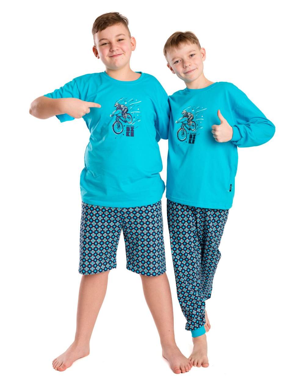 Chlapecké letní pyžamo Betty mode vel. 134 tyrkysové bike