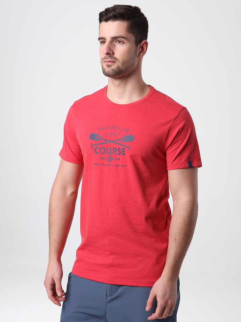 Pánské tričko Loap Berden červené žíhané